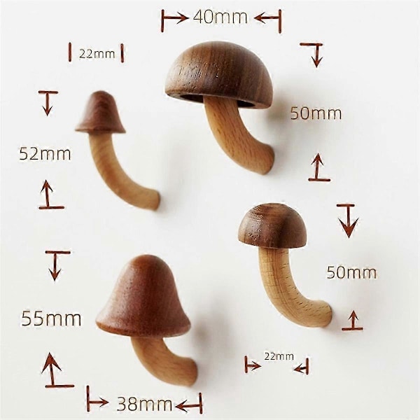 4 kpl puisia sieni jääkaappimagneetteja koti keittiö jääkaappimagneetti 3D massiivipuinen magneetti käsityö
