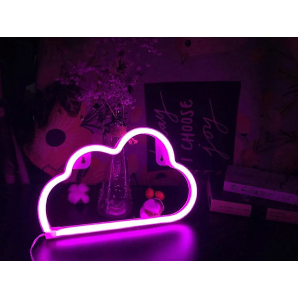 QiaoFei Neon LED Moln Skylt Ljus Dekor, Väggdekor för Jul, Födelsedagsfest, Barnrum, Vardagsrum