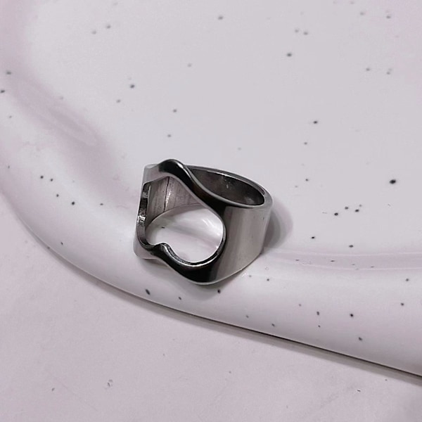 Kreativ Flasköppnare i Rostfritt Stål, Ringmodell, Ölverktyg för Hemmabar, Silver