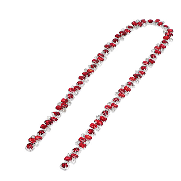 Rhinestone Trim 1 Yard Ljus färg Blekningslös slitstark Tjock iögonfallande bred applicering Strassapplikation Röd
