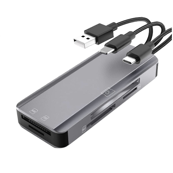Multi Memory Card Reader, til / USB C og USB A enheder