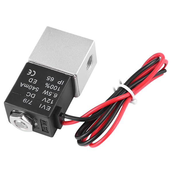 12V DC 1/8" 2-vejs normalt lukket pneumatisk aluminium elektrisk magnetventil luftventil