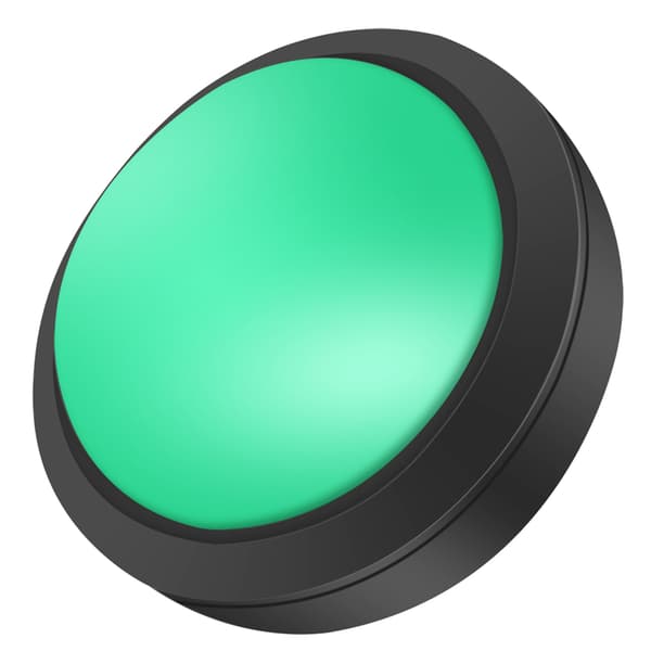 100 mm massiv arkadeknapp med LED-konveksitetskonsollerstatning (grønn)