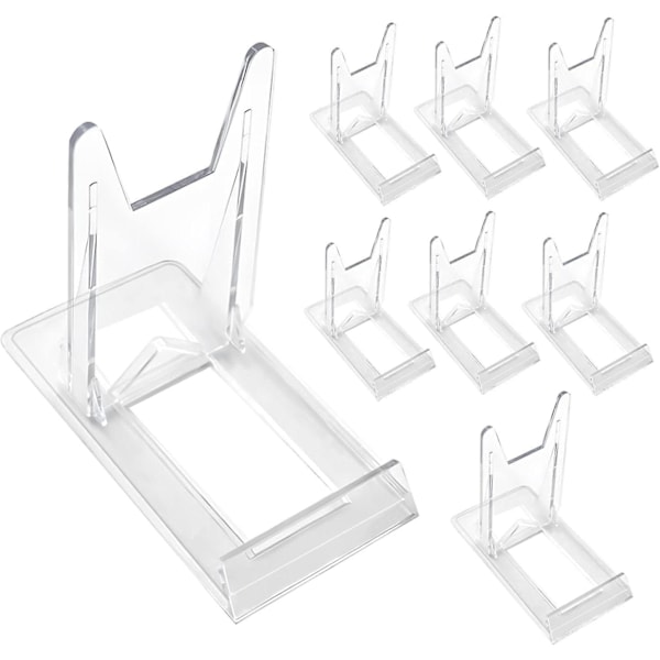 Justerbar Transparent Akryl Displayställ - Perfekt för menyer, annonser, tallrikar och foton (8 stycken)