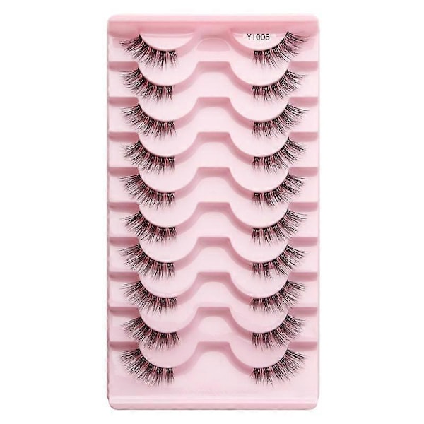 YSDO 5/10 Par Naturlige Lange 3D Mink Kunstige Øjenvipper Makeup Bløde Halve Vipper Håndlavet Combo 10parY1004