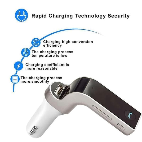 G7 Bluetooth Bilsett Håndfri FM-sender Radiospiller Lader - USB As shown