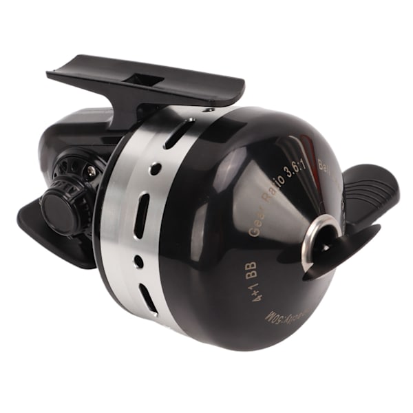Fiske Spinnereel i Rustfrit Stål Metal Sort 3.6:1 Gear Ratio Baitcasting Fiskehjul til Ferskvand Saltvand