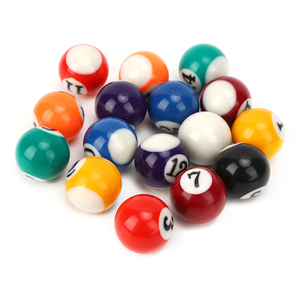 16 st Miljövänligt harts mini 2,5 cm barn biljardboll leksak biljardbord tillbehör