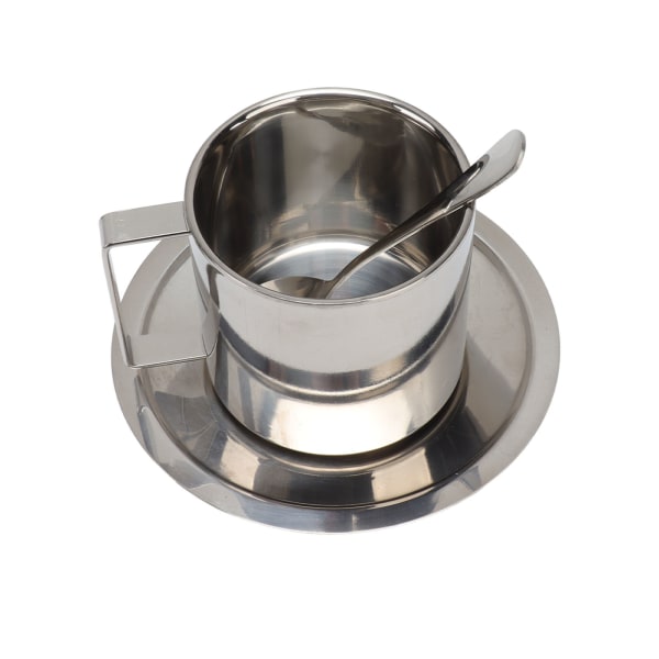 Rustfritt stål kaffekoppsett Dobbeltvegget Rustfritt Moderne Latte Cappuccino Tekopp for Hjemmekontor Kafé Camping 260ml