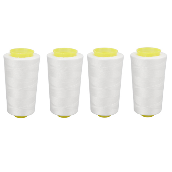 4 stk. Sergertråd Hvit Premium Polyester Solid Slitesterk Slitesterk Mye Brukt Hvit Tråd