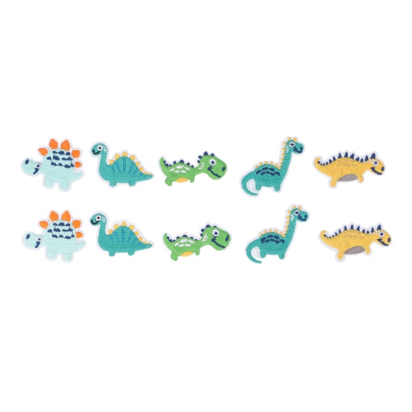 10st dinosaurielappar Färgglada gör-det-själv-kläder Liten dinosaurieform broderi påstrykningslappar för klänning hatt Jean ryggsäck