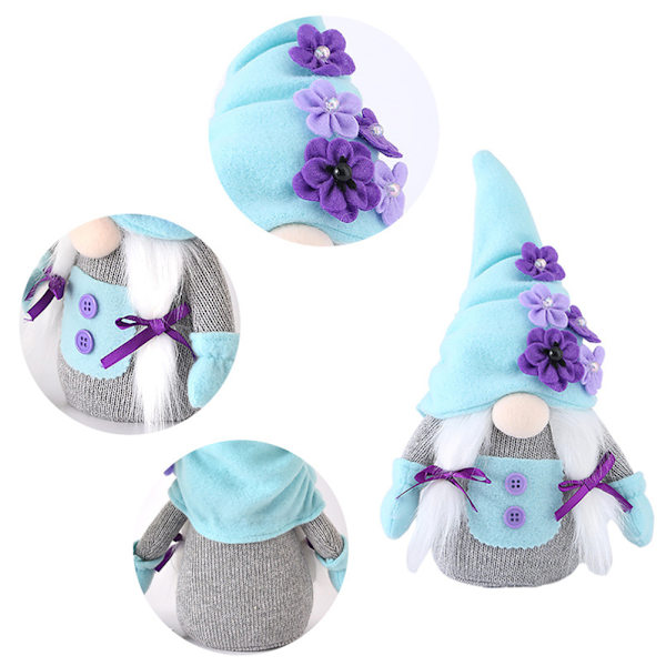 2 st Mors dag blomma Goblin dvärg docka Elf plysch tomtar prydnader fönster figurer stående dockor present heminredning