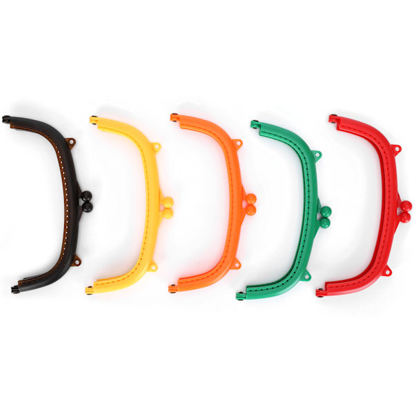 5 st plånboksram halvrunda godisfärger böjda plast DIY väska tillbehör 16 cm