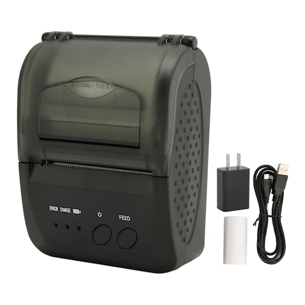 Bærbar kvitteringsskriver 58mm Bluetooth 4.0 Rask utskrift Lavt støy Mini termisk skriver for hjemmekontorbutikk 100-240V EU-plugg