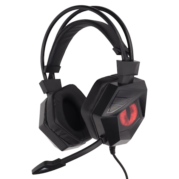 Gaming Headset med brusreducering USB 3,5 mm gränssnitt Over Ear RGB-hörlurar med mikrofon för PS4 PC LaptopSvart Röd