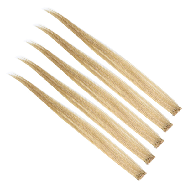 5kpl Clip in Hairpiece Värilliset suorat hiuspidennykset Clip Hiuslisäkkeet juhliin CosplayFlaxen