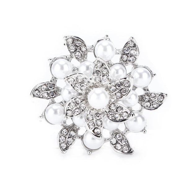 Rintakoru Diamond Flower Pearl Alloy Muoti hienoihin lahjakoristeihin, hopea