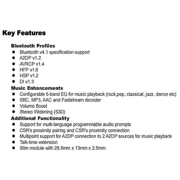BTM835 Bluetooth Ljudmodul Stöd A2DP AVRCP HFP AAC CSR8635 Chip Stereo Bluetooth Modul