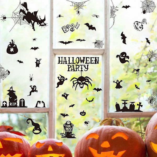 Edderkoppnett Flaggermus Veggklistremerker - Skummel Halloween Temafest Dekorasjon