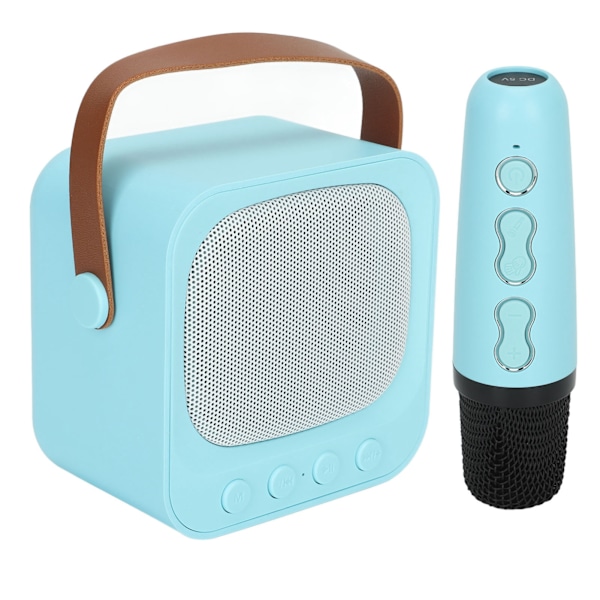 Mini Karaokelaitteet Kannettava Bluetooth-kaiutin Langattomalla Mikrofonilla Basso Diskanttisäädöllä Sininen