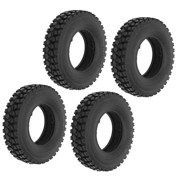 4 stk 20 mm bredde knust sten mønster dæk til Tamiya traktor lastbil 1/14 RC bil sort