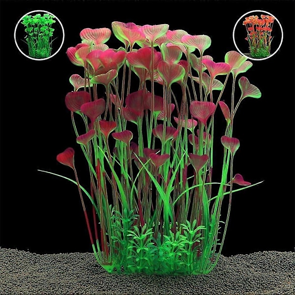 Store akvarieplanter, plastik, kunstige planter til akvariedekoration, 40 cm høj, 17,8 cm