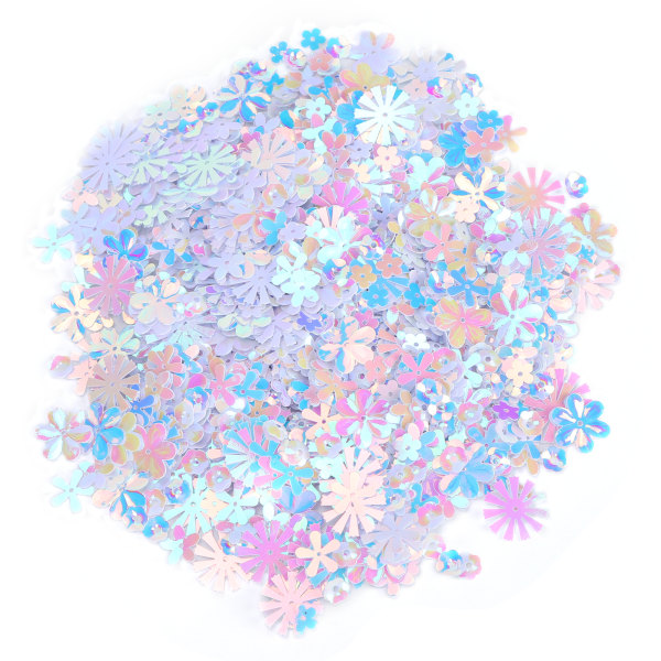 Konfetti Blomsterformet Glitter Pailletter Spangles Fest Bryllupsdrys Del Dekoration Supplies (farverig hvid)