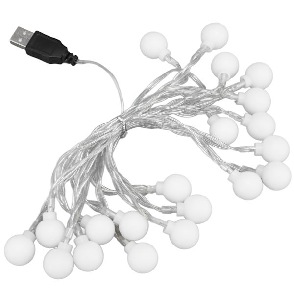 3 M 20LED Lyskæde LED Globe Udendørs Indendørs Lyskæde til Pigeværelse Dekoration Festlig Fødselsdag USB Strømforsyning