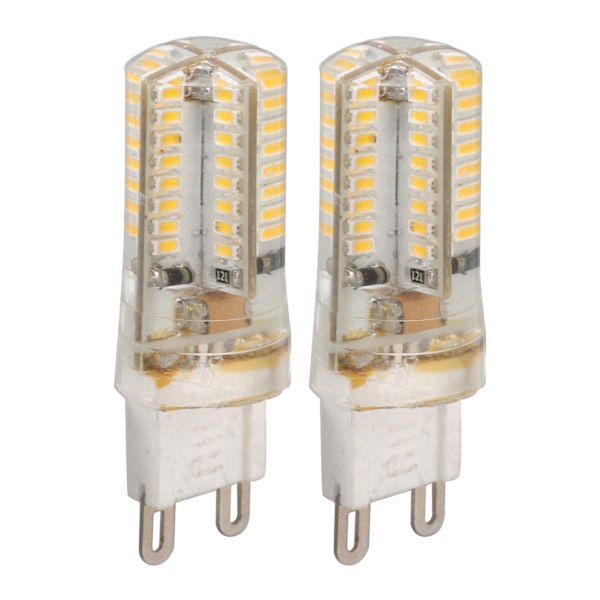 2 st G9 LED-lampor Professionella 64LEDs Hög Ljusstyrka Keramik Ljuskällor för Kronljusbelysning 3W AC110V