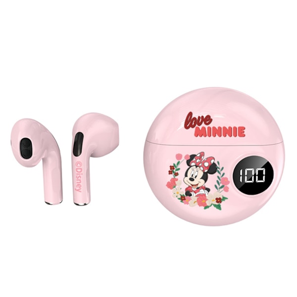 Trådløse ørepropper Universal HiFi Stereo Sound Noise Cancelling Innovative Graffiti Bluetooth-øretelefoner Minnie Pink