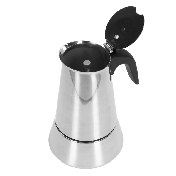 Moka Pot Food Grade Rustfrit Stål Komfur Italiensk Kaffemaskine til Home Travel Office(304) Pot No. 6 Big Belly 300ML