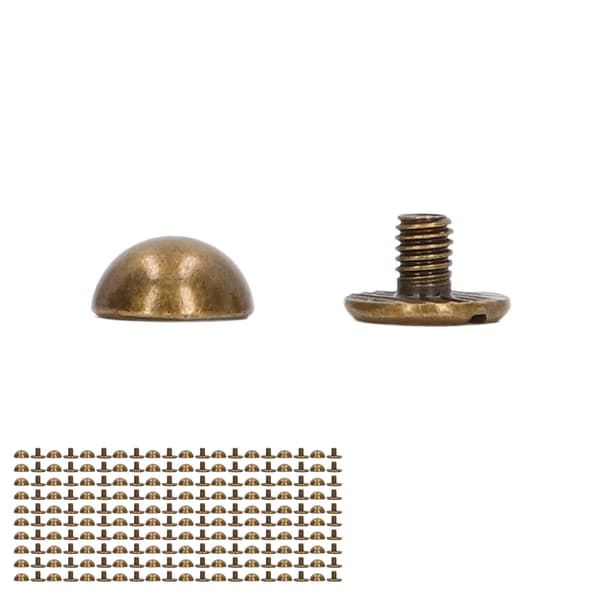 8 mm 100 sæt lædernitter sæt bærbare små runde svampeformede hårde legering galvaniserede dekorative lædernitter bronze