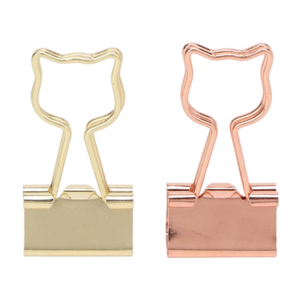 100 stk Cat Binder Clips til Student 2 Farver Stærk Klemmekraft Rustfast Metal Kontor Binder Clips til Dokumenter