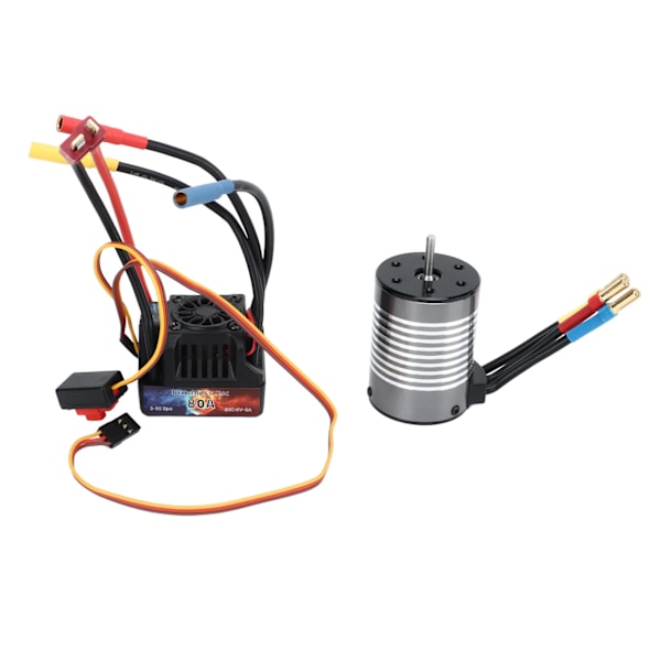 Borstlös motor 3500KV Vattentät Snabb värmeavledning Överhettningsskydd RC-motor med 80A ESC för 1/8 1/10 RC