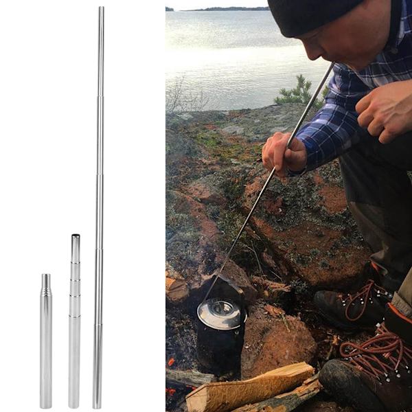 3 stk 304 rustfritt stål utendørs bærbar mini strekk blåsepipe blåselampe for camping grill stor størrelse