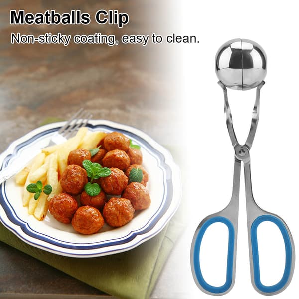 Köttbullar i rostfritt stål, non-stick, risbollar, klämma, form, köksredskap (blå)