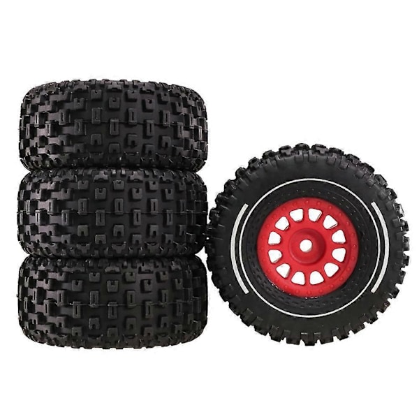 4 st 65 mm Gummidäck 12 mm för 1/14 MJX 14301 14302 RC Bil Röd36
