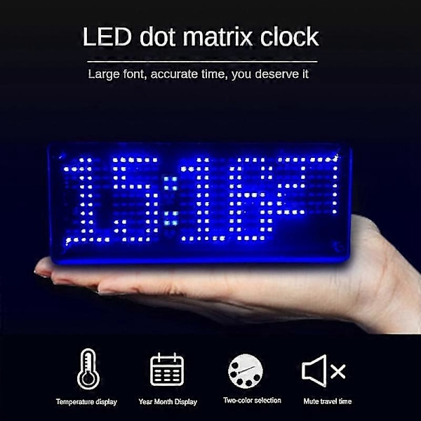 Digital LED Klocka SMD Digital Punkt Klocka Kit Elektronisk DIY Klocka Kit Blå Tidsvisning