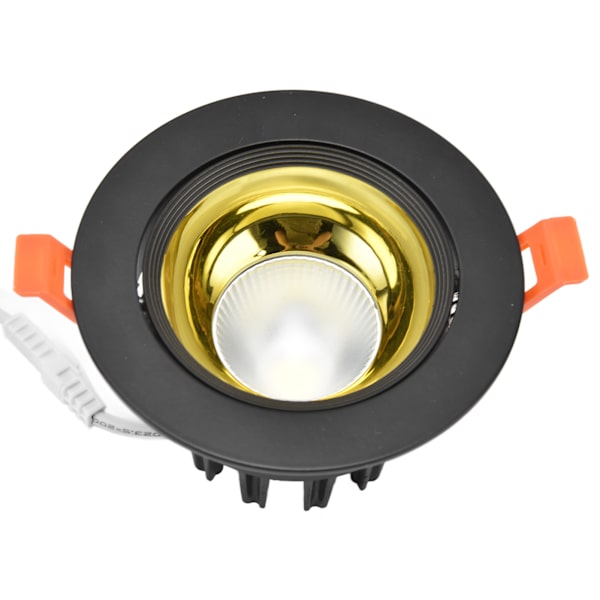 LED Downlight Aluminium Justerbar Vinkel Støvtæt Indbygget Loft Spotlight til Stue Soveværelse 100‑264V Sort Skal Gylden Kop
