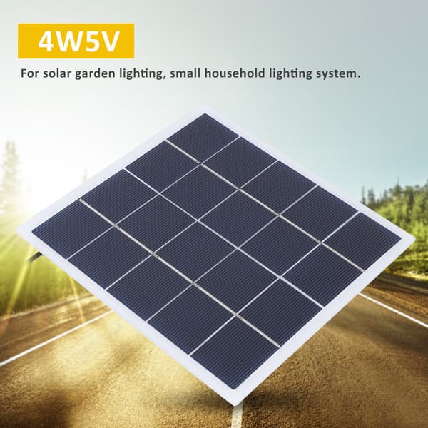 Udendørs bærbar 4W 5V polykrystal solcellepanel lamineret plade med DC-interface opladning 3.7V batteri havelampe