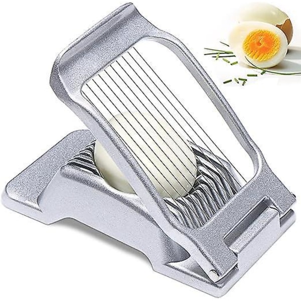 Eggdeler i rustfritt stål, profesjonell kutter for kokte egg, eggpopper, eggdelerkutter, eggdeler i metall, åpner for kokte egg, kokt E
