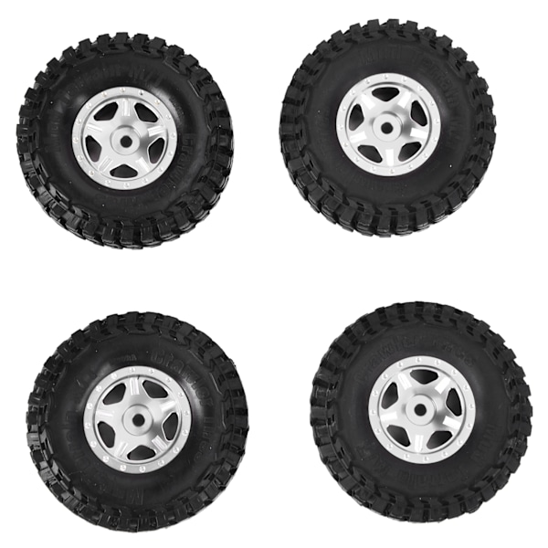 4 stk. 1/24 RC-bildæk i gummi til RC-køretøjer, Crawler-bildæk til Axial SCX24 90081 AXI00001 AXI00002, titaniumsfarve