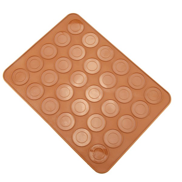 1 stk 30 huller rund form macarons måtte silikone macaron ark pad kage bageværktøj