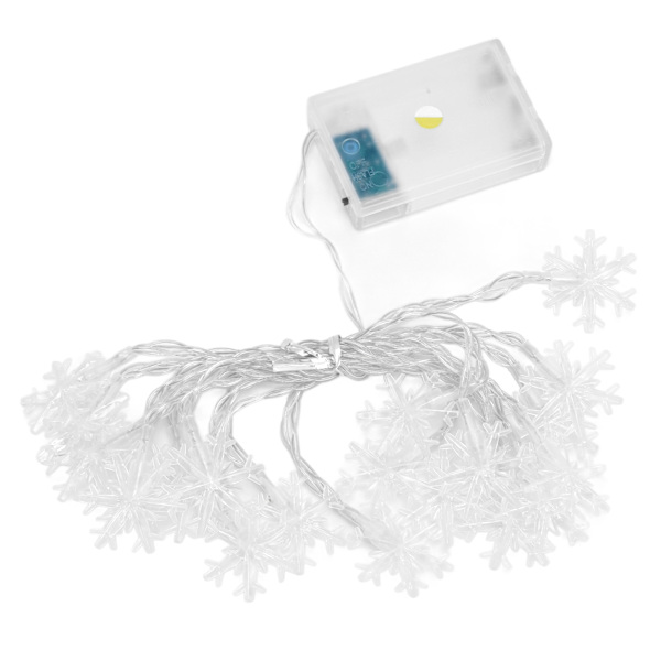 LED Snowflake Light String 20LED batteridrivna LED String Lights för julfest inomhus utomhus