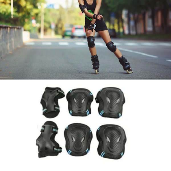 Vuxna Fullt Skyddande Utrustning Set Knäskydd och Armbågsskydd med handledsskydd för Skateboards Skates Cyklar Scooters
