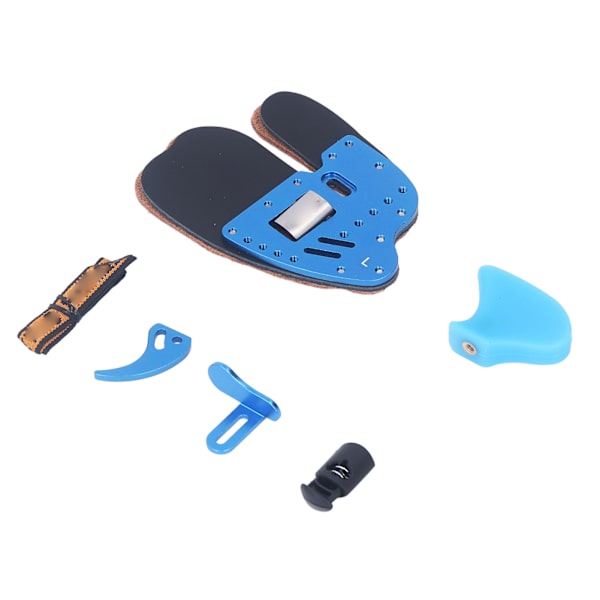 Bueskydning Finger Tab Bueskydning Finger Guard Fingre Beskytter til Udendørs Skydning Praksis Recurve Bow Blå Sort Læder S