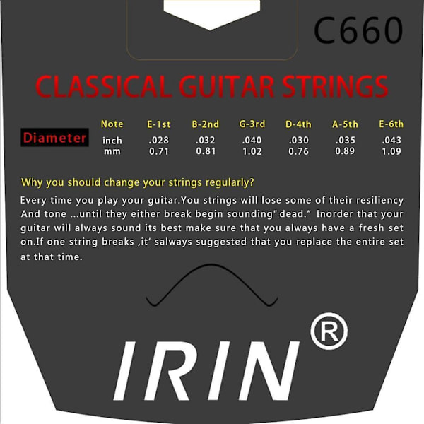 3 x 6 Stycken Klassiska Gitarr Ersättningssträngar