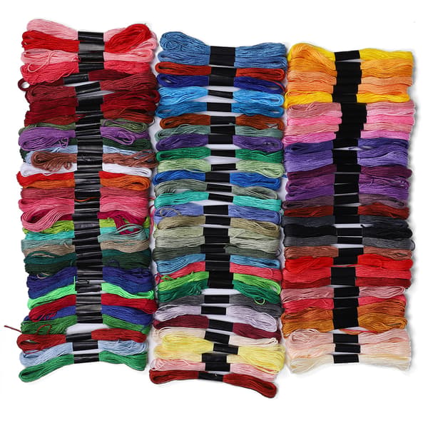 100 farver broderitråd polyester-bomuld krydssting garn DIY syværktøj