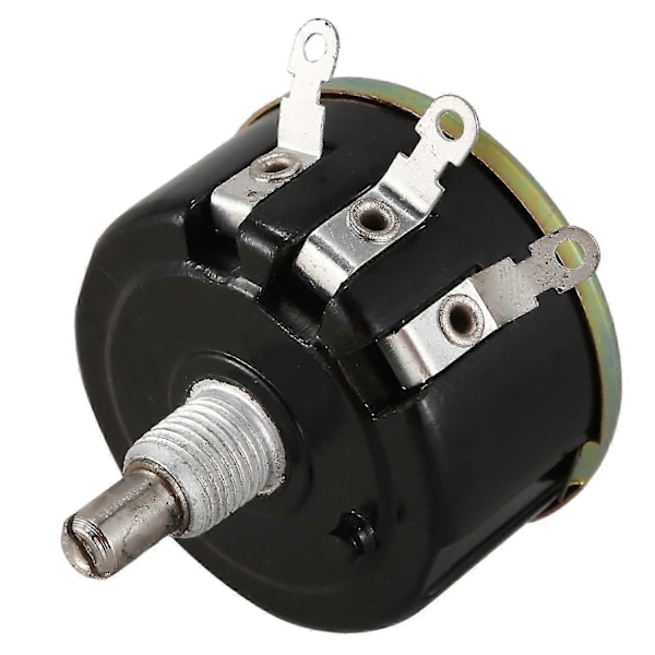 WX050 10K ohm 5W 6mm Rund Aksel Rotary Trådviklet Potentiometer Sort+Sølv