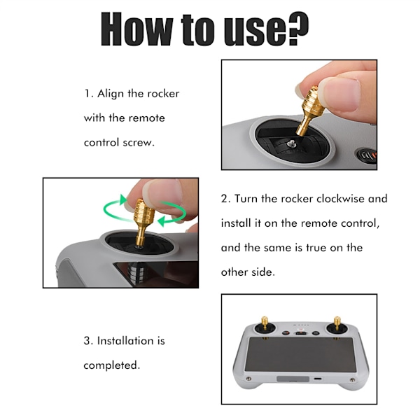 2 st fjärrkontroll joystick i aluminiumlegering tumme spak kompatibel med DJI Mini 3 Pro drönartillbehör